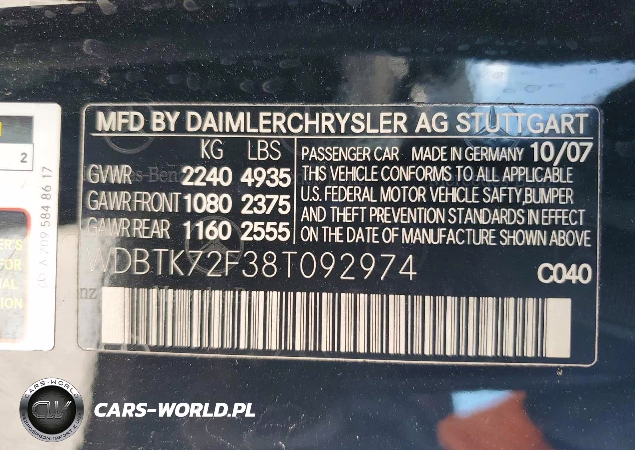 2008 Mercedes-Benz Clk 550 VIN:WDBTK72F38T092974 - 12