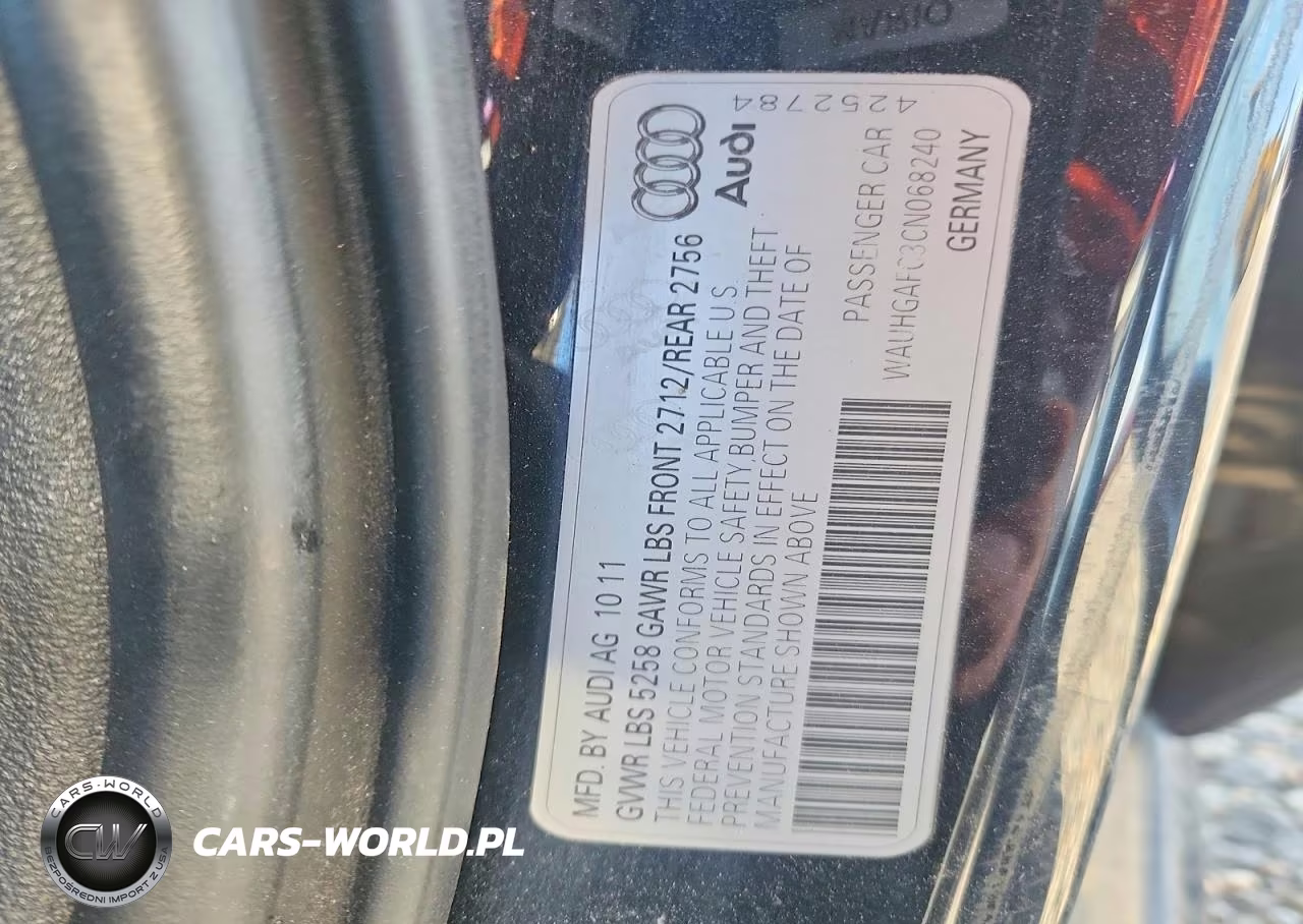 2012 Audi A6 Prestige VIN:WAUHGAFC3CN068240 - 12