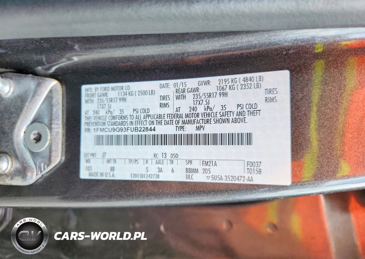 2015 Ford Escape Se VIN:1FMCU9G93FUB22844 - 12