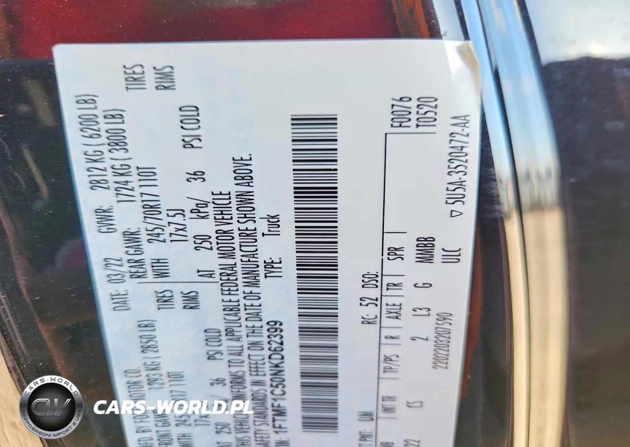 2022 Ford F150 VIN:1FTMF1C50NKD62399 - 12