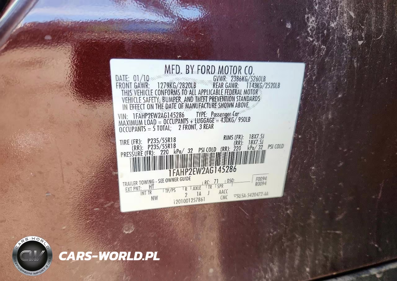 2010 Ford Taurus Sel VIN:1FAHP2EW2AG145286 - 13