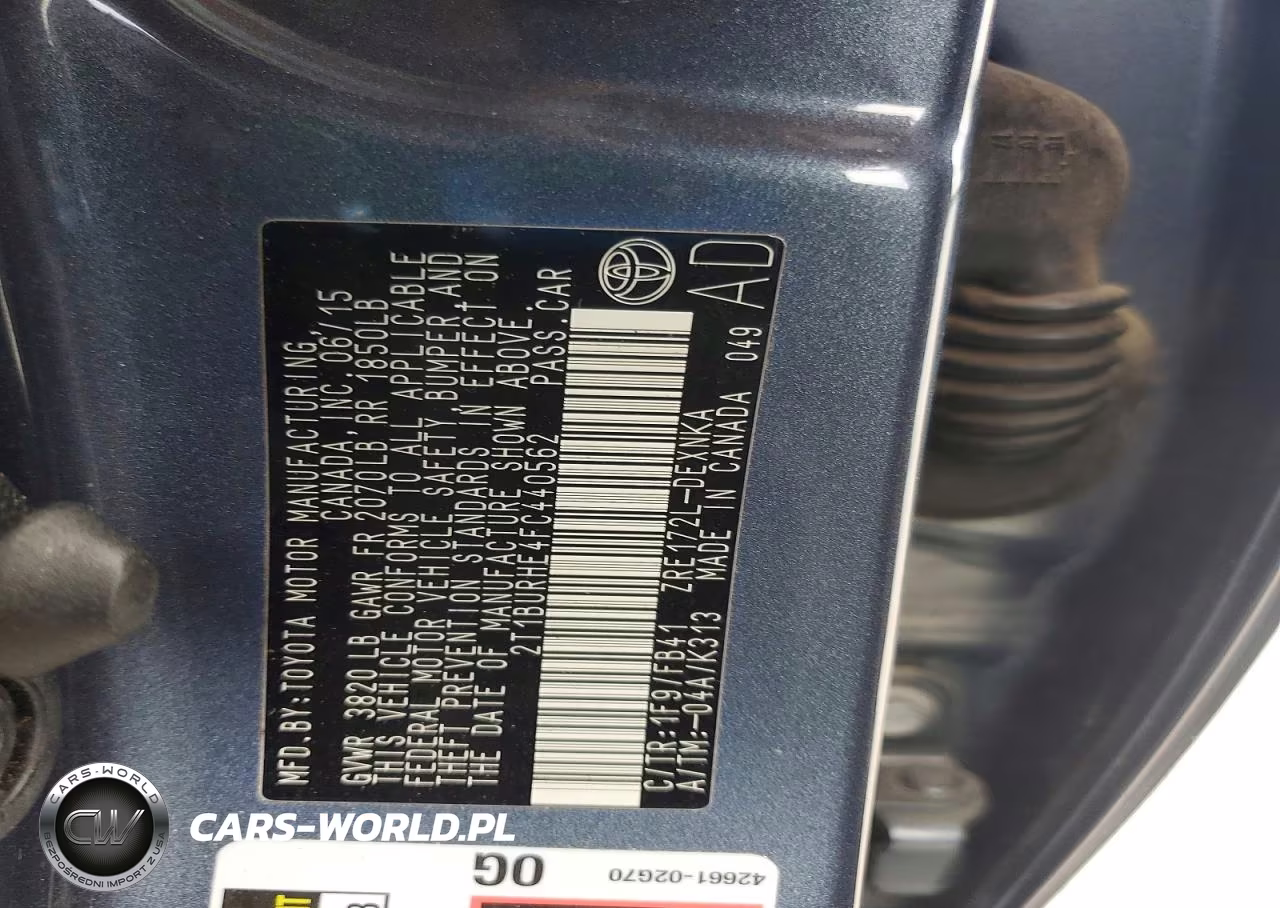 2015 Toyota Corolla Le VIN:2T1BURHE4FC440562 - 12