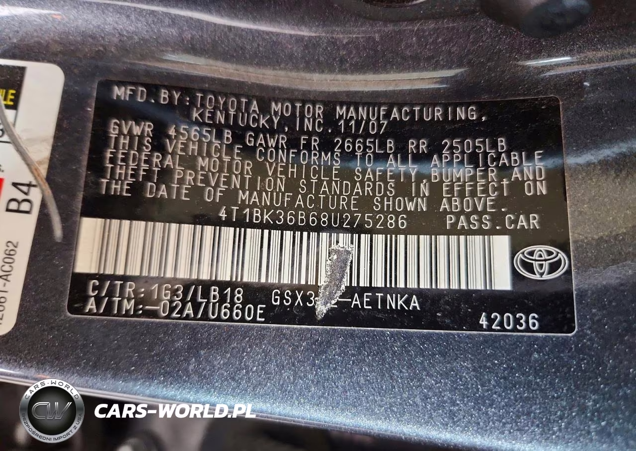 2008 Toyota Avalon Touring VIN:4T1BK36B68U275286 - 12