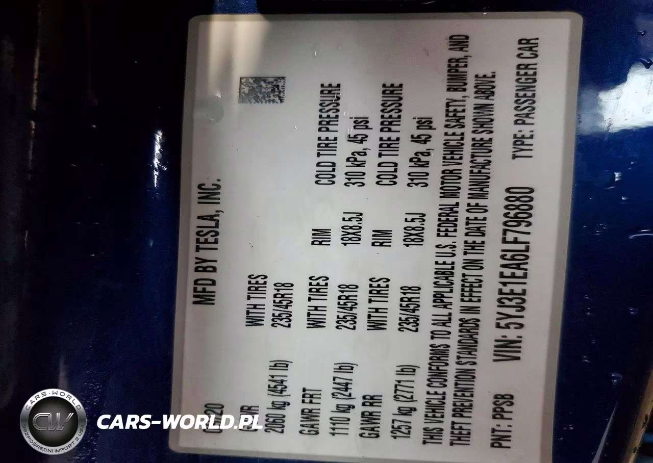 2020 Tesla Model 3 VIN:5YJ3E1EA6LF796880 - 12