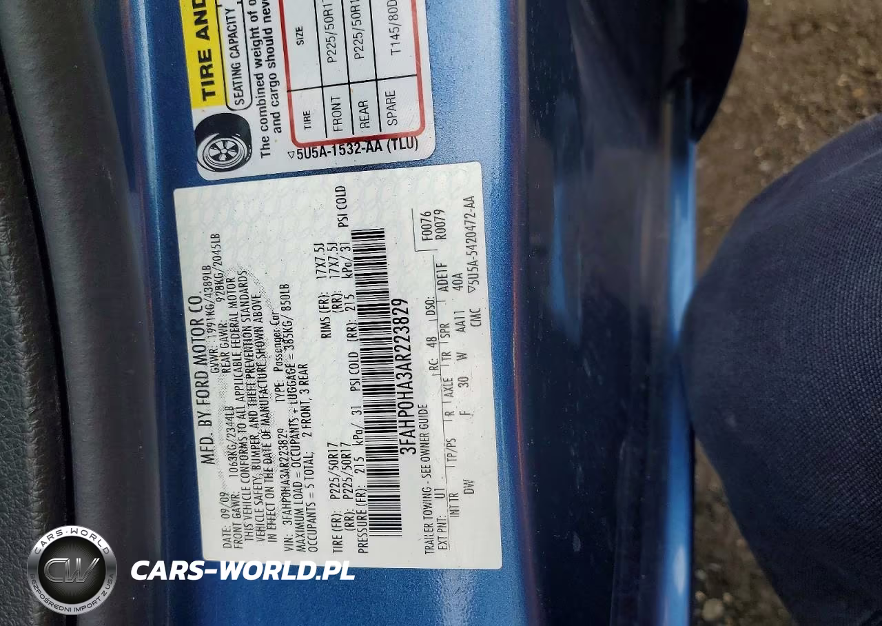2010 Ford Fusion Se VIN:3FAHP0HA3AR223829 - 12