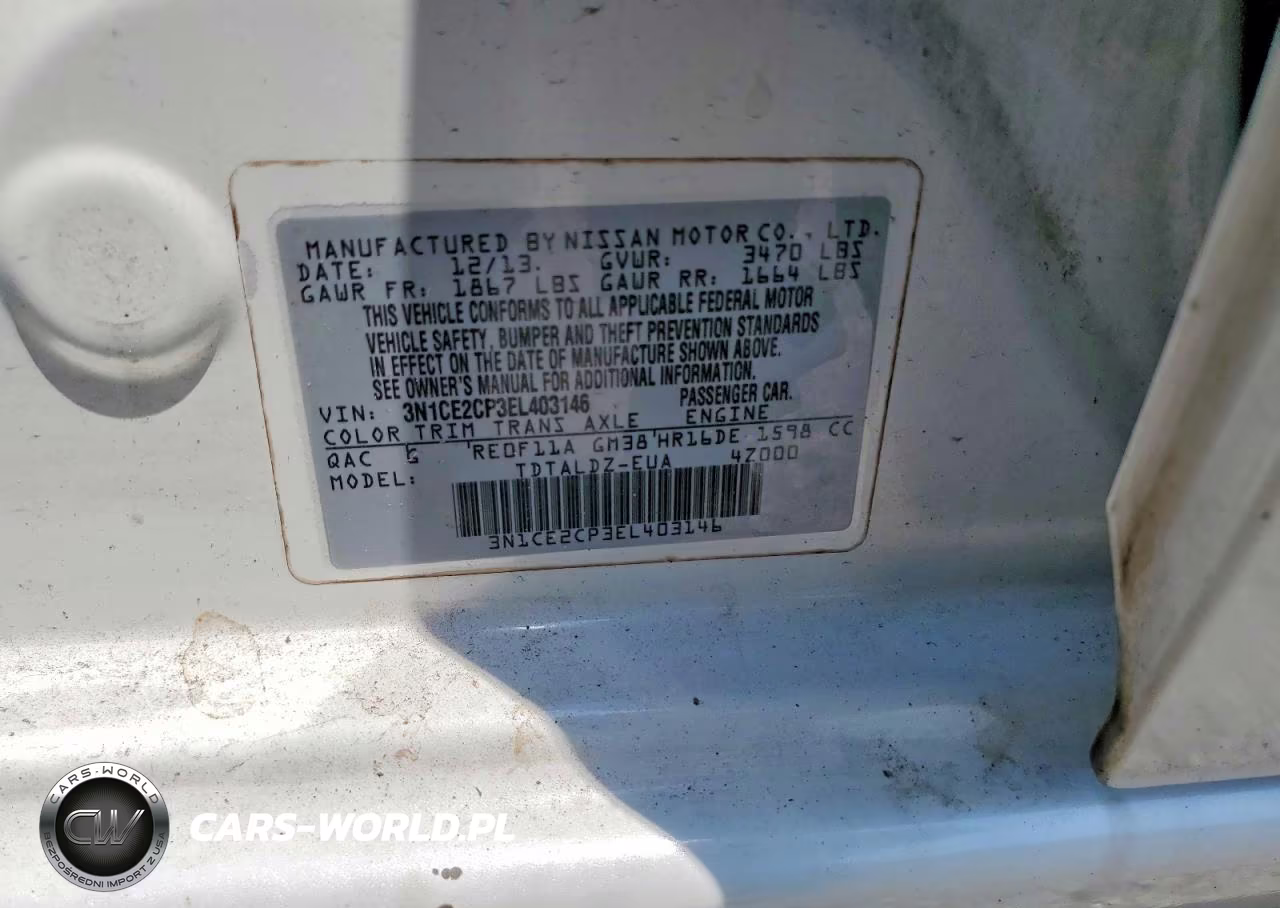 2014 Nissan Versa Note Sv VIN:3N1CE2CP3EL403146 - 12