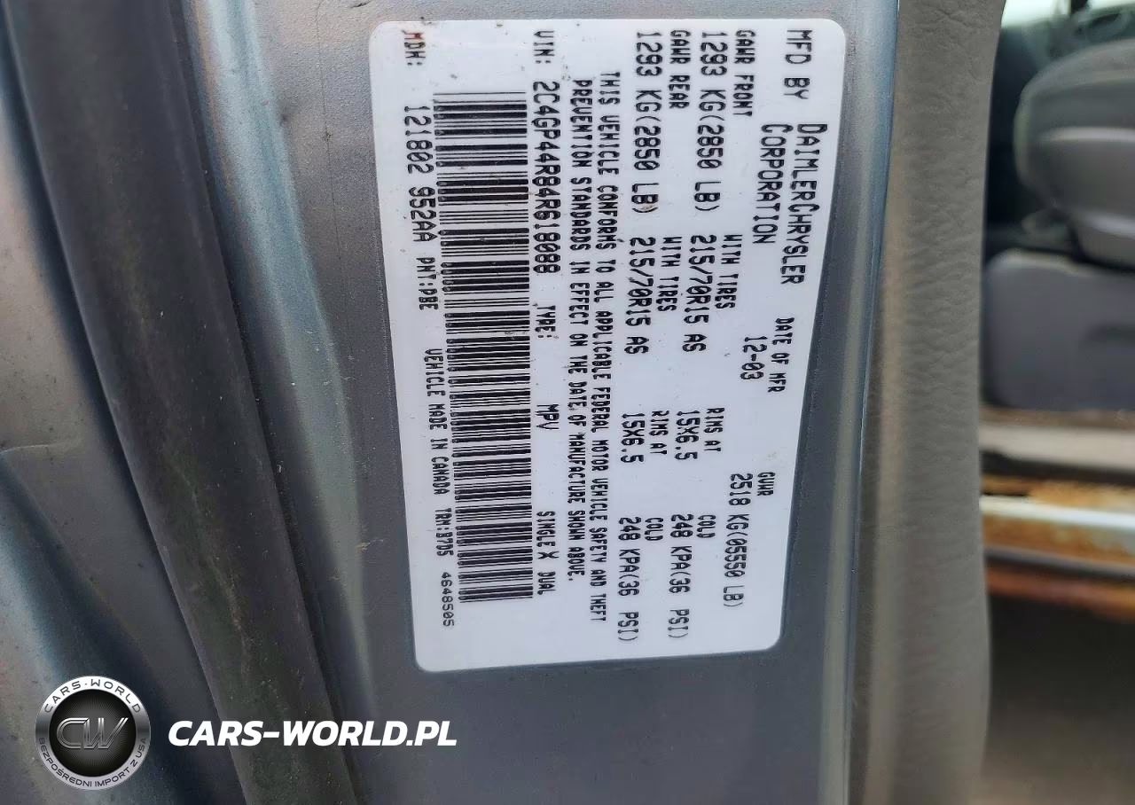 2004 Chrysler Town & Country Lx VIN:2C4GP44R84R618088 - 13