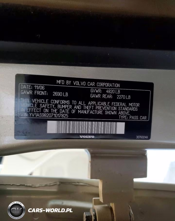 2007 Volvo S80 3.2 VIN:YV1AS982071017825 - 12