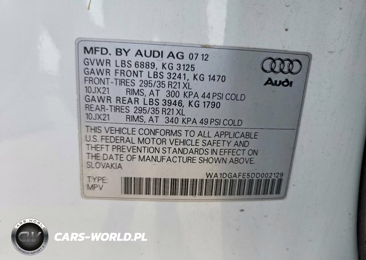 2013 Audi Q7 Prestige VIN:WA1DGAFE5DD002129 - 13