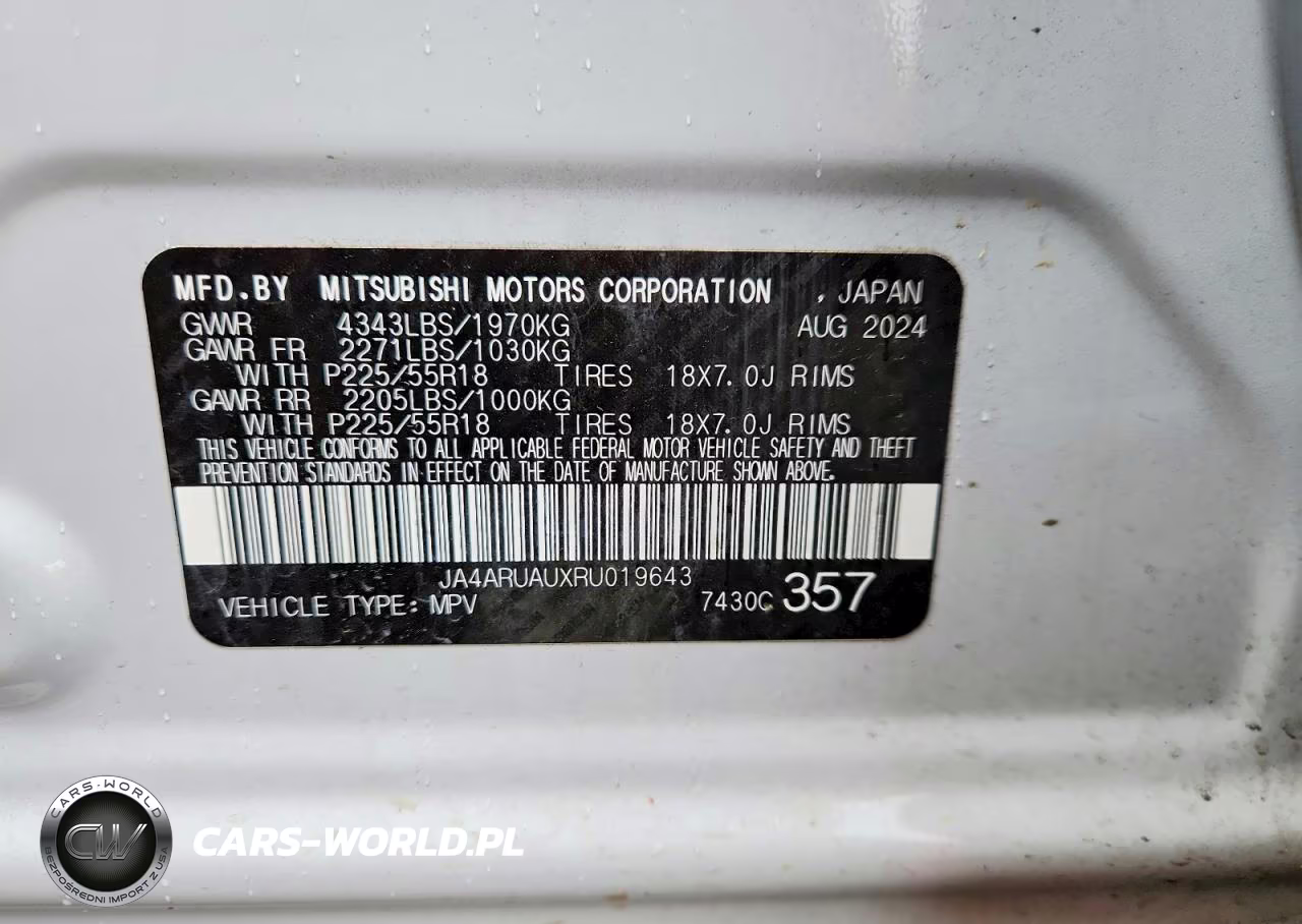 2024 Mitsubishi Outlander Sport S-Se VIN:JA4ARUAUXRU019643 - 13