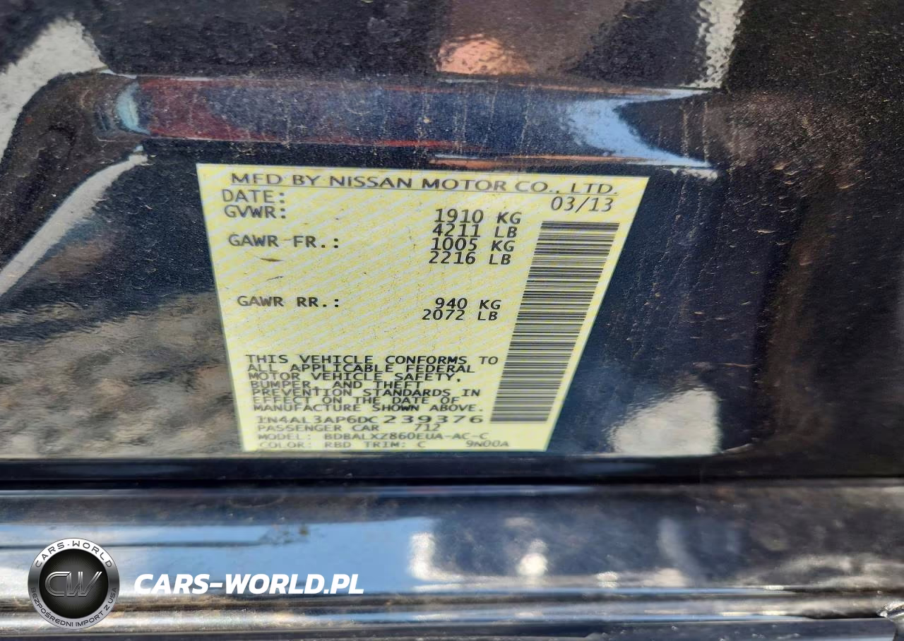 2013 Nissan Altima 2.5 VIN:1N4AL3AP6DC239376 - 13