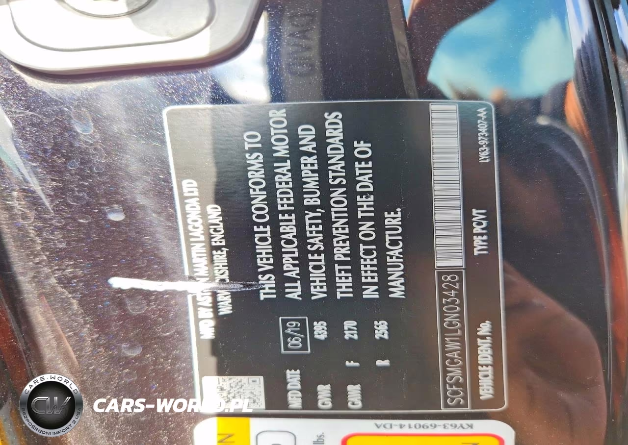 2020 Aston Martin Vantage VIN:SCFSMGAW1LGN03428 - 13