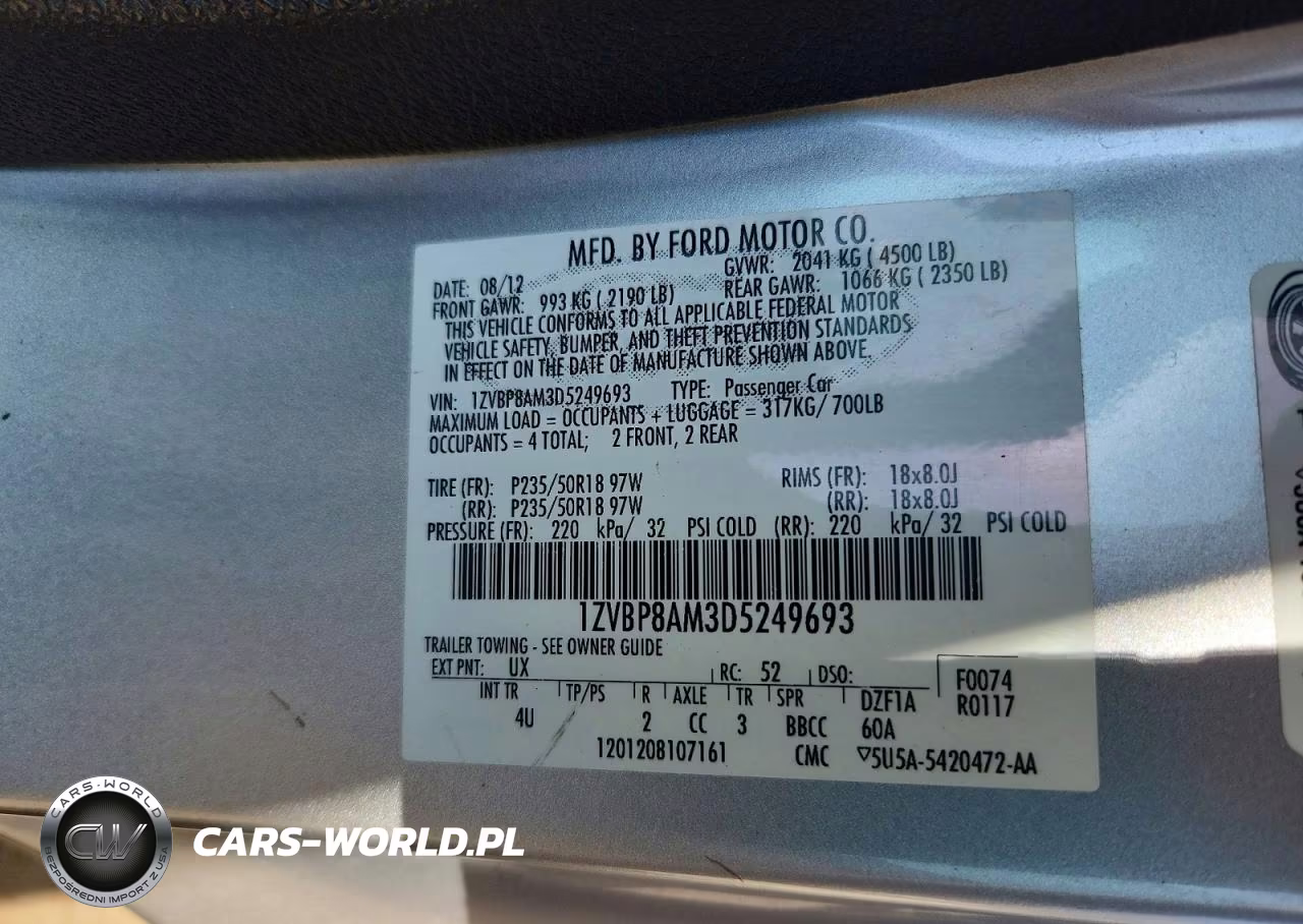 2013 Ford Mustang VIN:1ZVBP8AM3D5249693 - 12