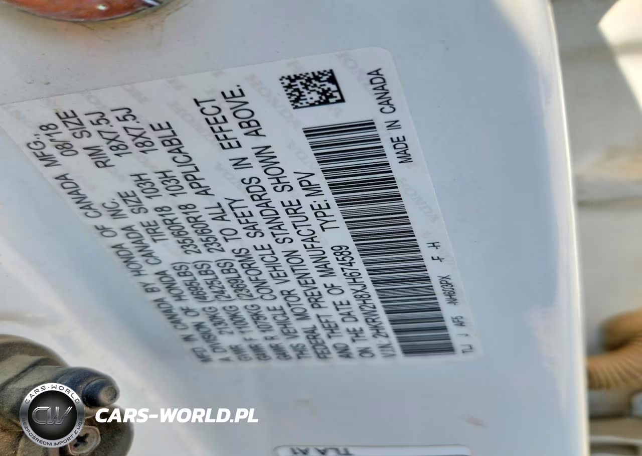 2018 Honda Cr-V Exl VIN:2HKRW2H8XJH674589 - 12