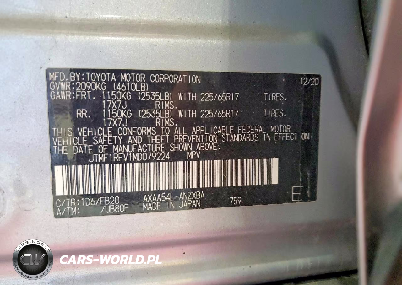 2021 Toyota Rav4 Le VIN:JTMF1RFV1MD079224 - 13