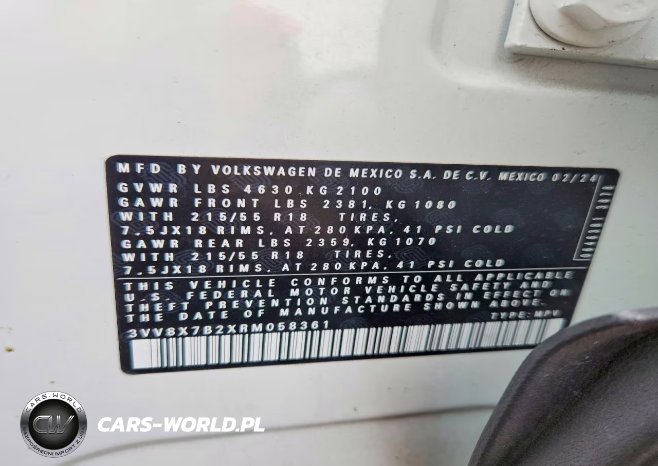 2024 Volkswagen Taos S VIN:3VV8X7B2XRM058361 - 13