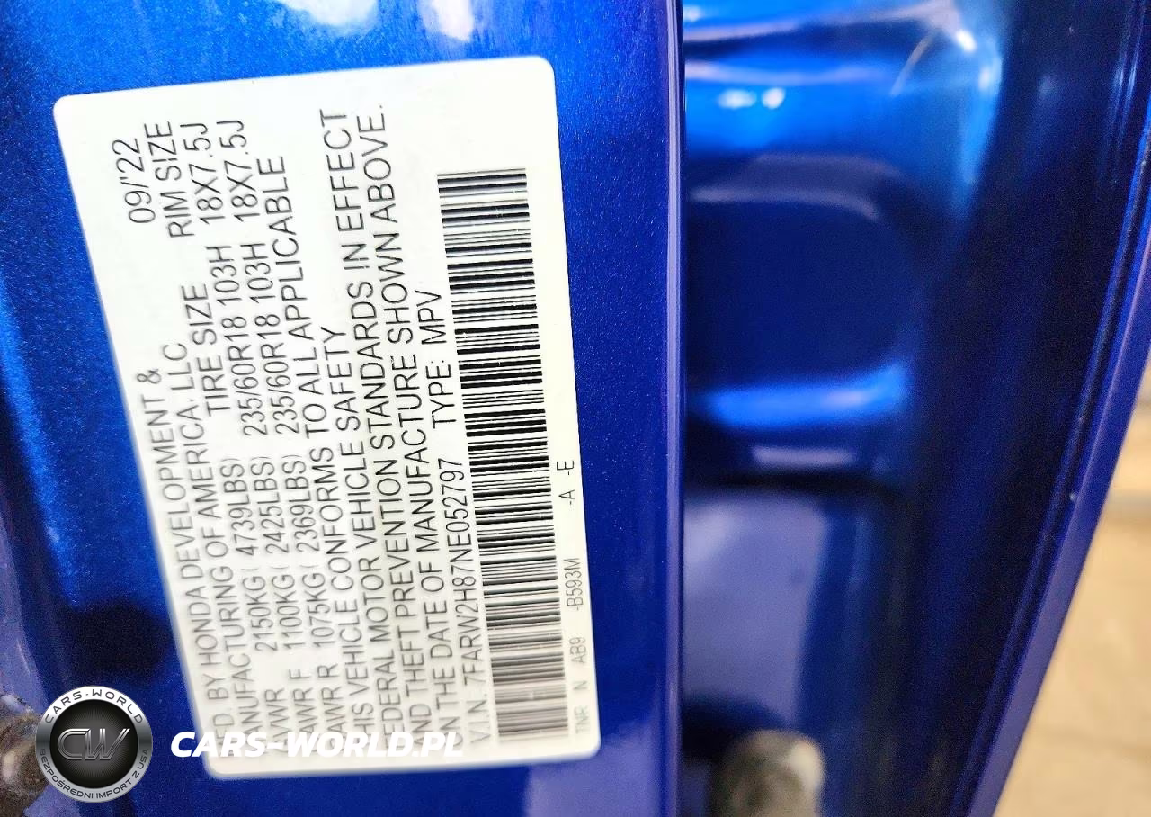 2022 Honda Cr-V Exl VIN:7FARW2H87NE052797 - 14