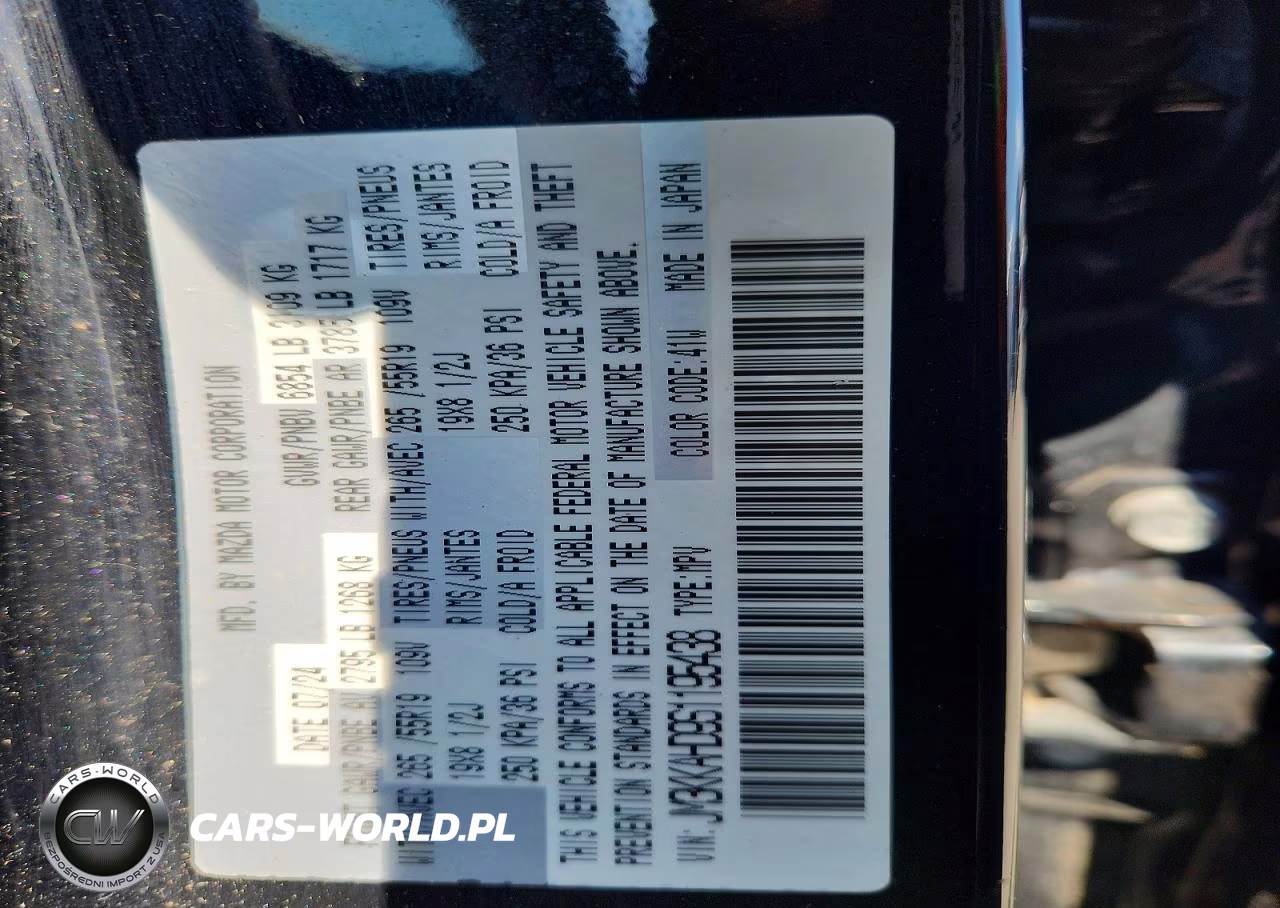 2025 Mazda Cx-90 Select VIN:JM3KKAHD9S1195438 - 13