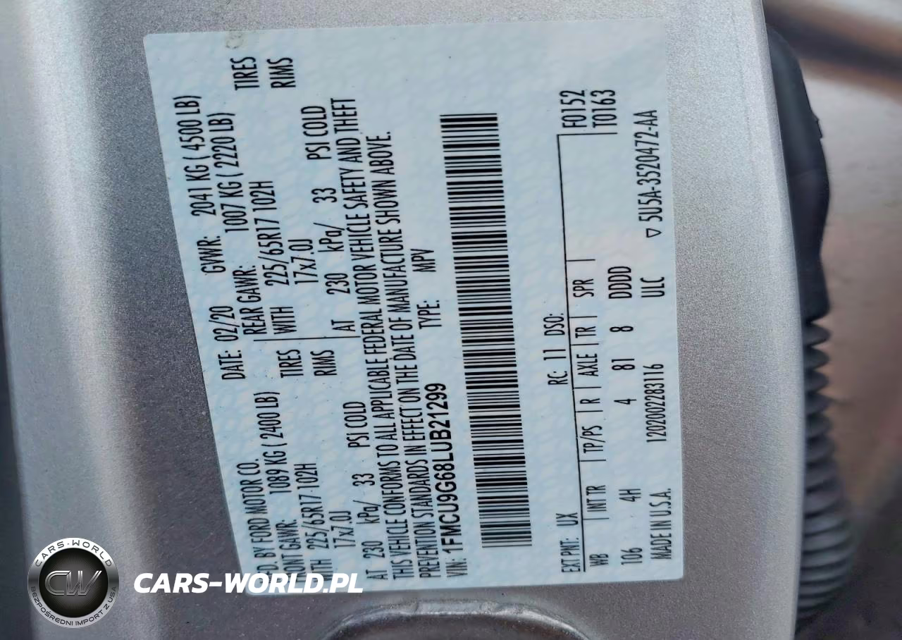 2020 Ford Escape Se VIN:1FMCU9G68LUB21299 - 13
