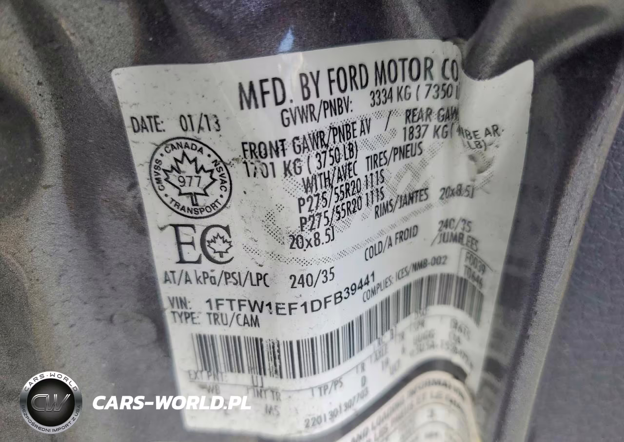 2013 Ford F150 Supercrew VIN:1FTFW1EF1DFB39441 - 12