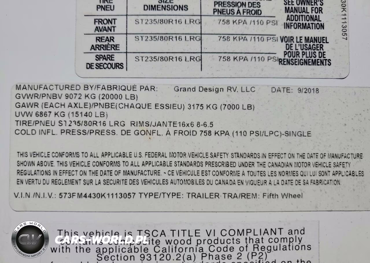2019 Grand Design Momentum Camper VIN:573FM4430K1113057 - 10