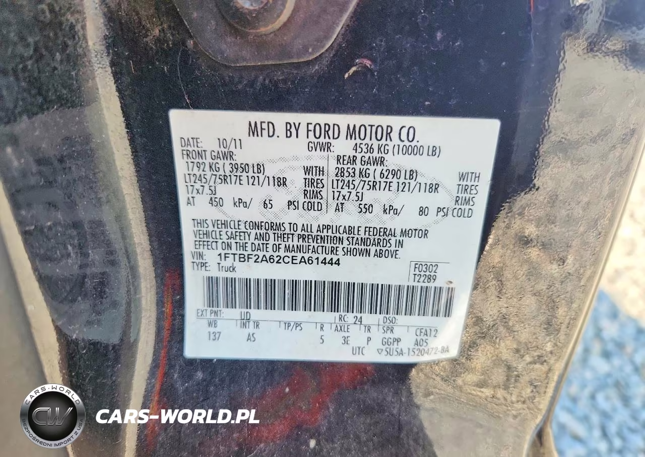 2012 Ford F250 Super Duty VIN:1FTBF2A62CEA61444 - 12