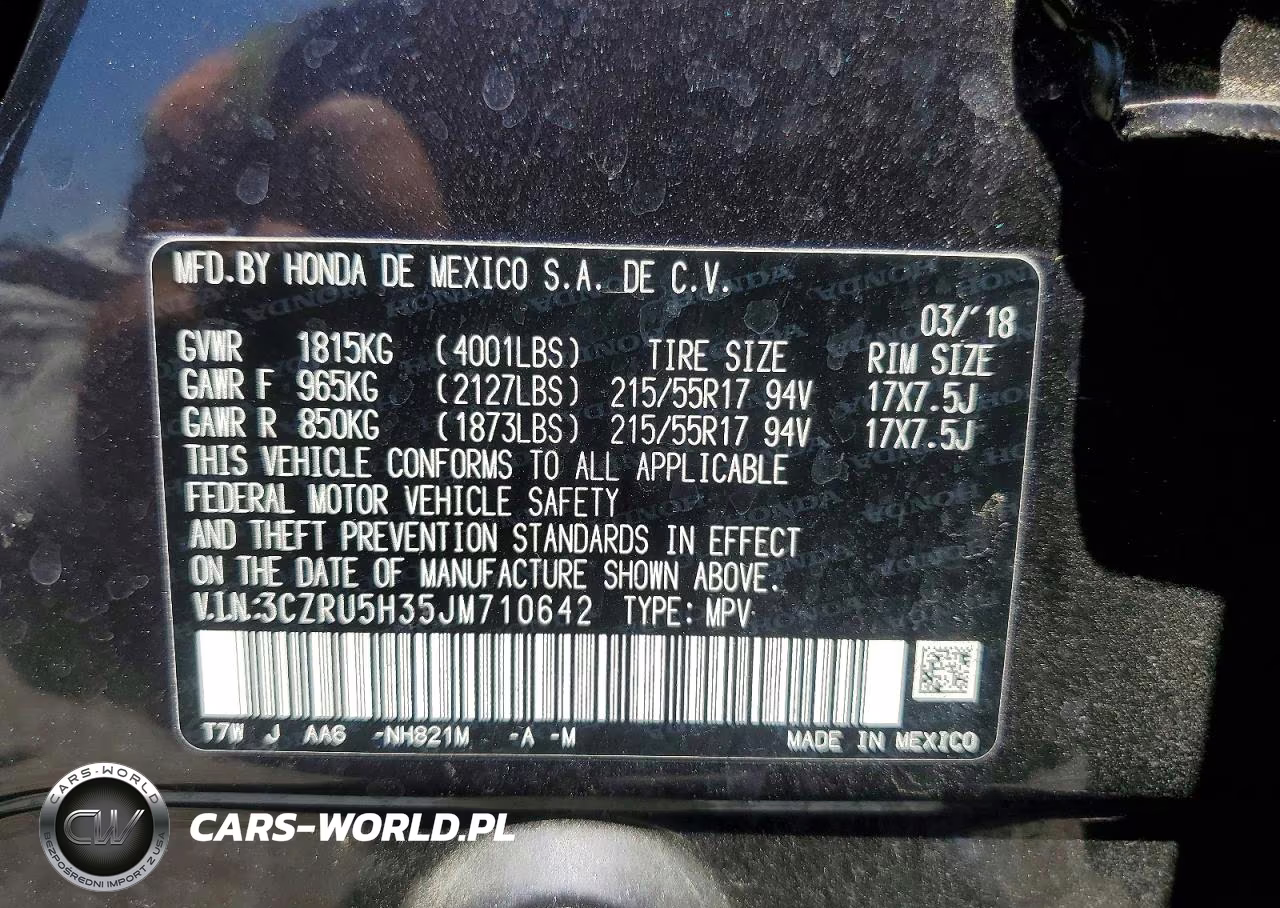 2018 Honda Hr-V Lx VIN:3CZRU5H35JM710642 - 13