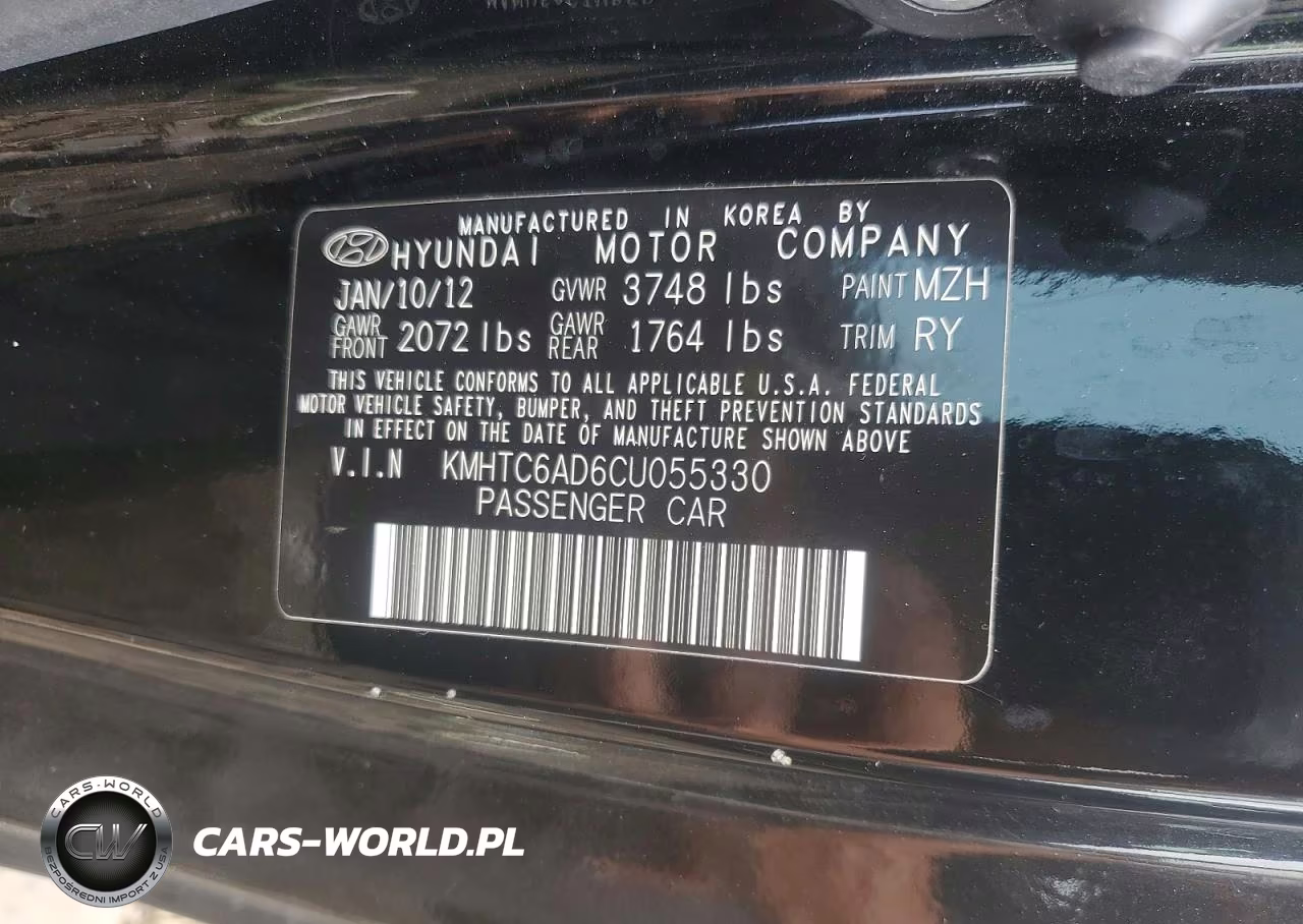 2012 Hyundai Veloster Base VIN:KMHTC6AD6CU055330 - 12