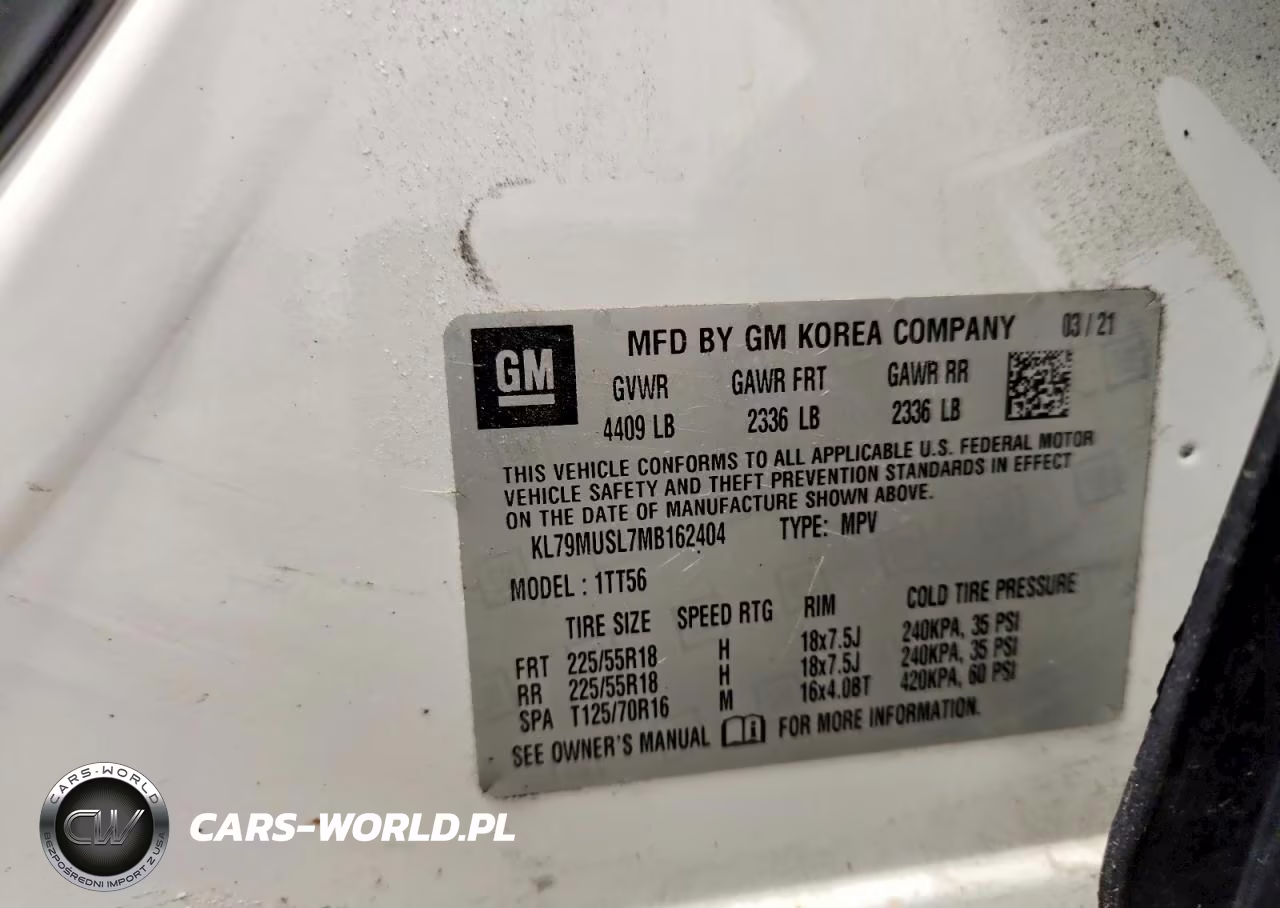 2021 Chevrolet Trailblazer Rs VIN:KL79MUSL7MB162404 - 13