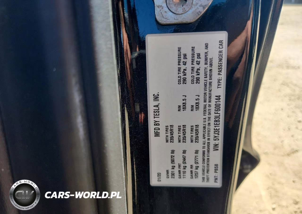 2020 Tesla Model 3 VIN:5YJ3E1EB3LF600144 - 12