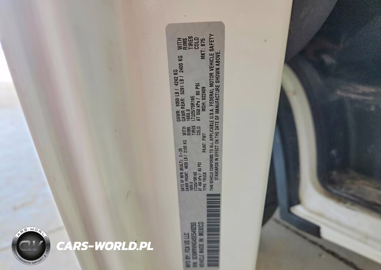 2025 Ram Promaster 3500 3500 High VIN:3C6MRVHG4SE549255 - 13