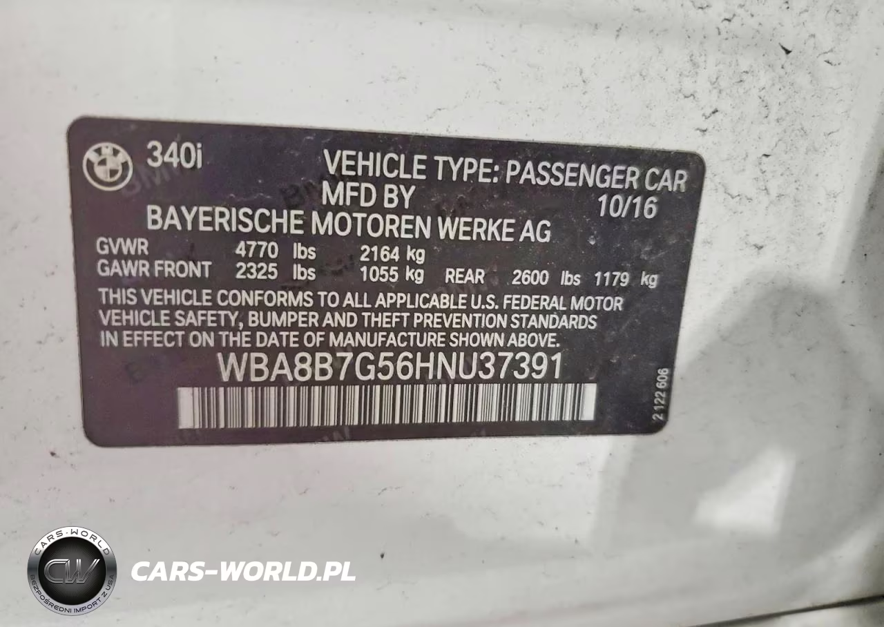 2017 BMW 340 Xi VIN:WBA8B7G56HNU37391 - 12