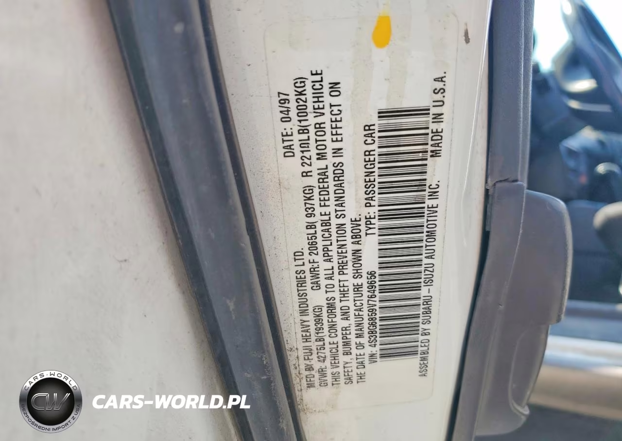 1997 Subaru Legacy Outback VIN:4S3BG6859V7649656 - 13