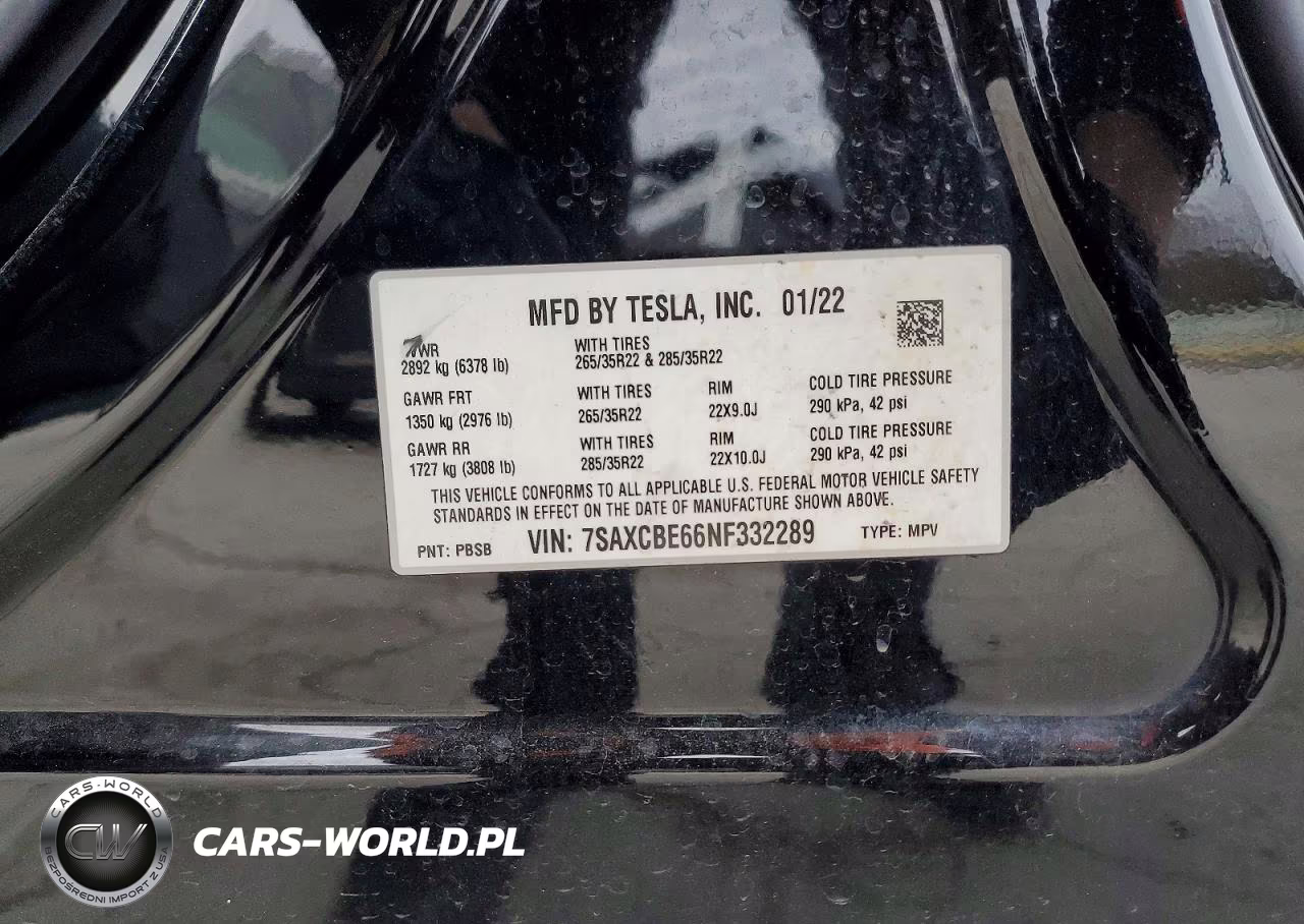 2022 Tesla Model X VIN:7SAXCBE66NF332289 - 13