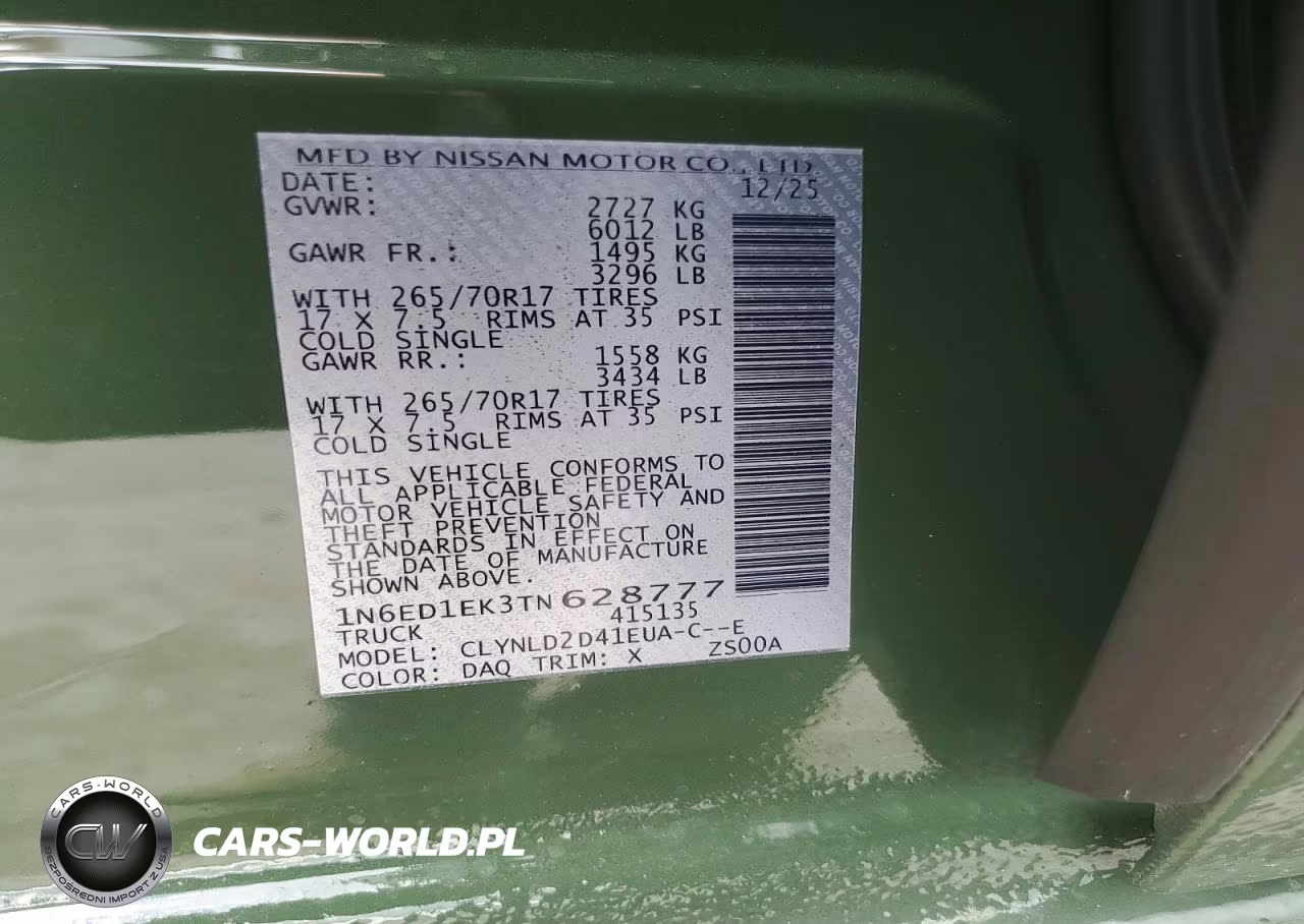 2026 Nissan Frontier Pro-4X VIN:1N6ED1EK3TN628777 - 13