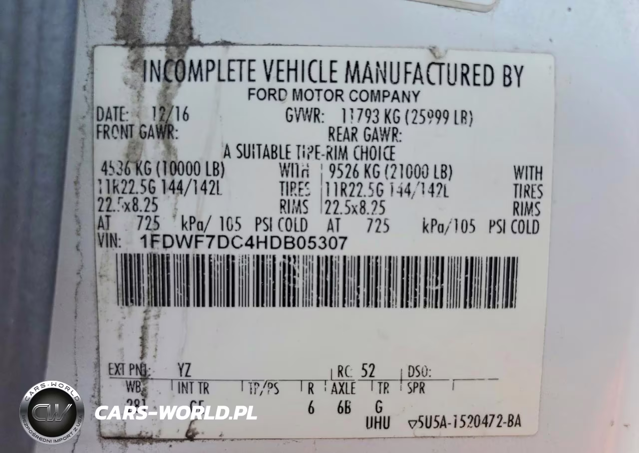 2017 Ford F750 Super Duty VIN:1FDWF7DC4HDB05307 - 12