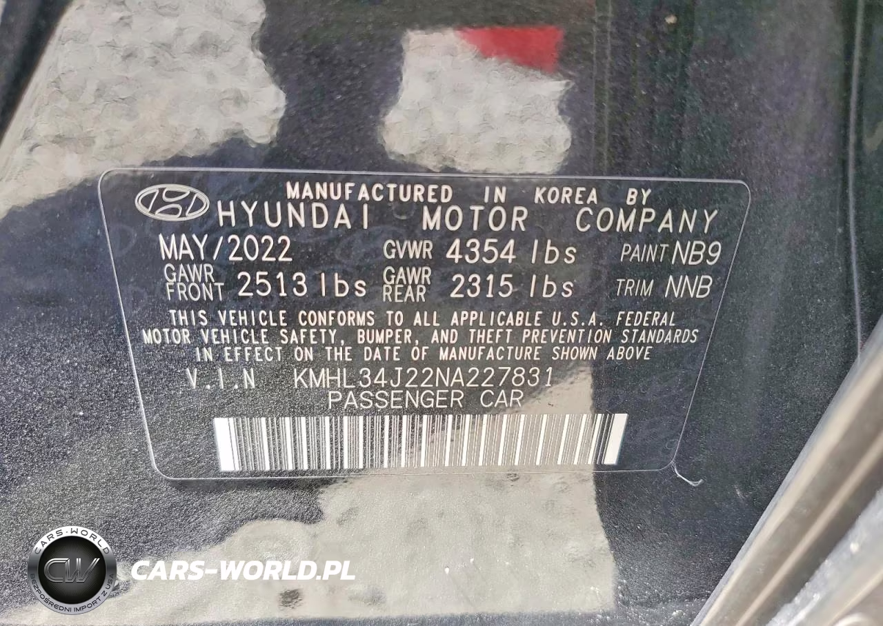 2022 Hyundai Sonata Limited VIN:KMHL34J22NA227831 - 12