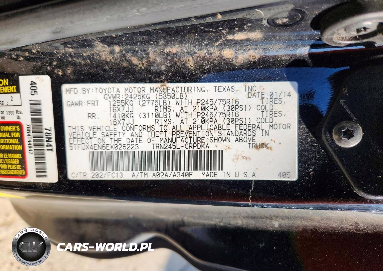 2014 Toyota Tacoma Base VIN:5TFUX4EN6EX026223 - 13