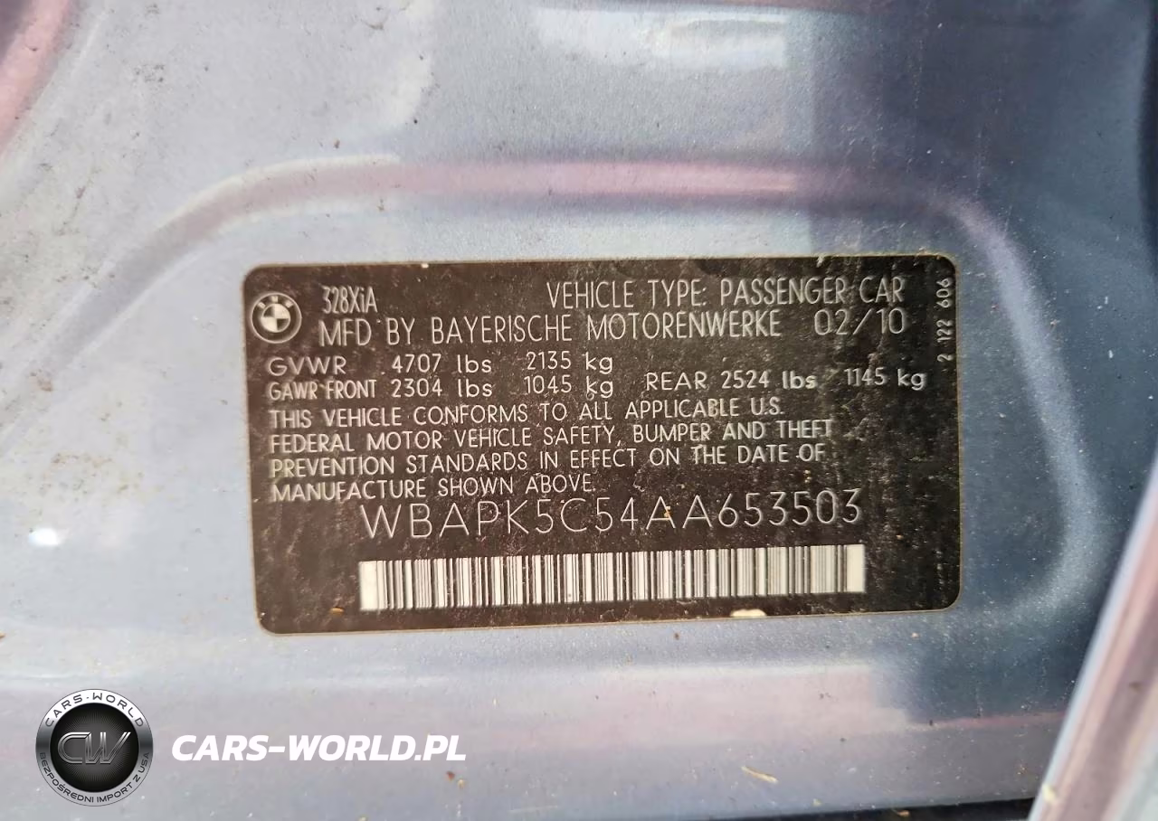 2010 BMW 328 Xi Sulev VIN:WBAPK5C54AA653503 - 12