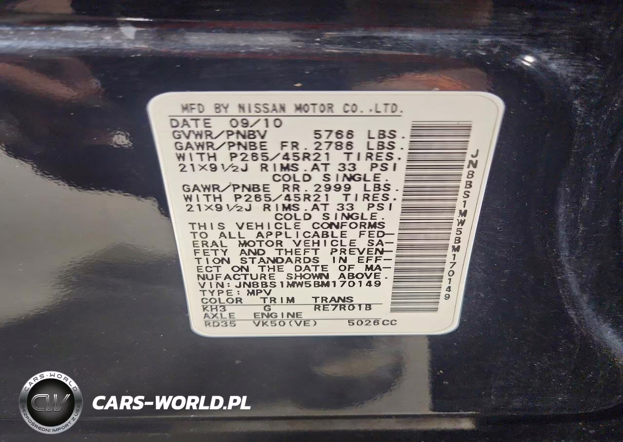 2011 Infiniti Fx50 Base VIN:JN8BS1MW5BM170149 - 13