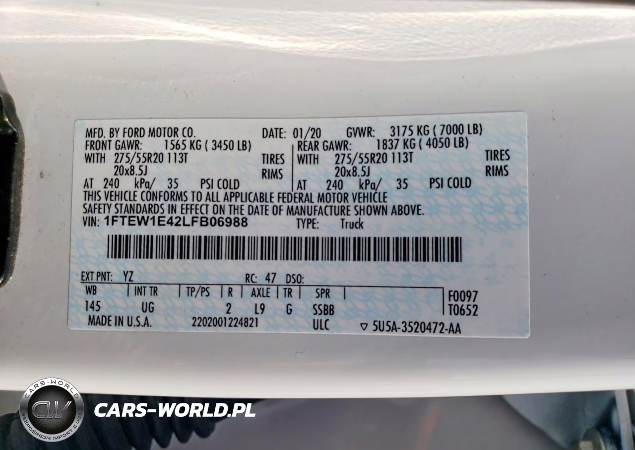 2020 Ford F150 Supercrew VIN:1FTEW1E42LFB06988 - 12