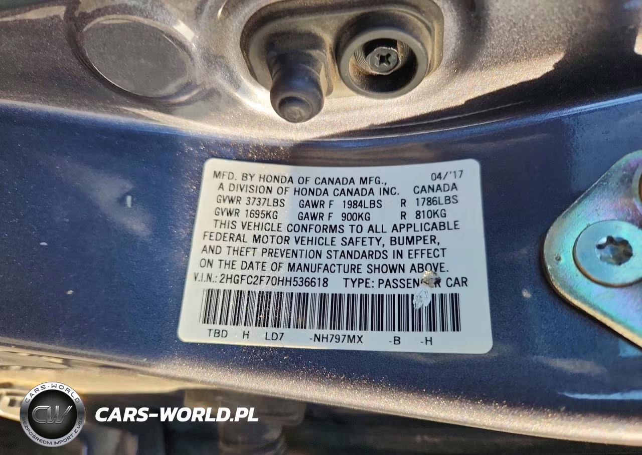 2017 Honda Civic Ex VIN:2HGFC2F70HH536618 - 12