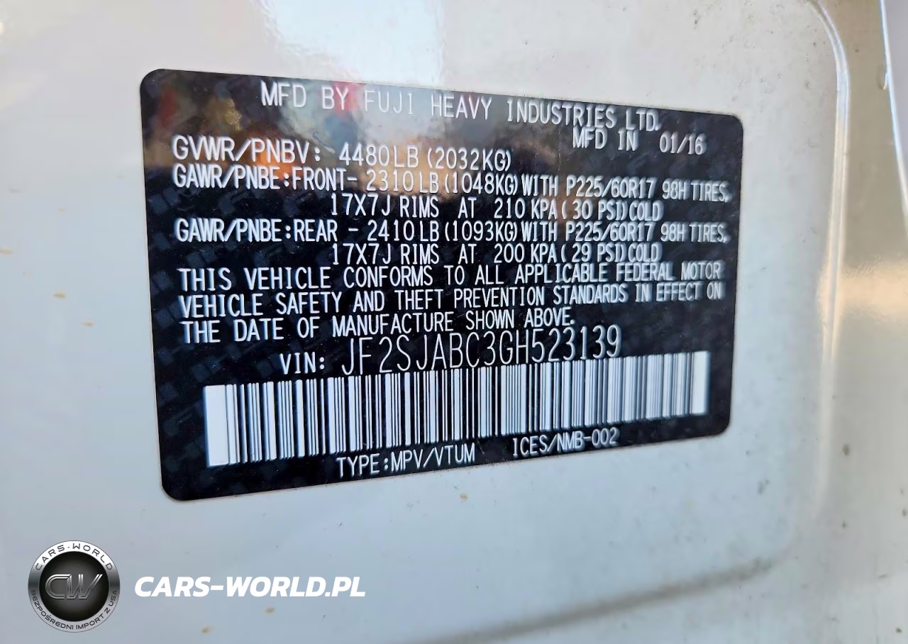 2016 Subaru Forester 2.5I VIN:JF2SJABC3GH523139 - 14
