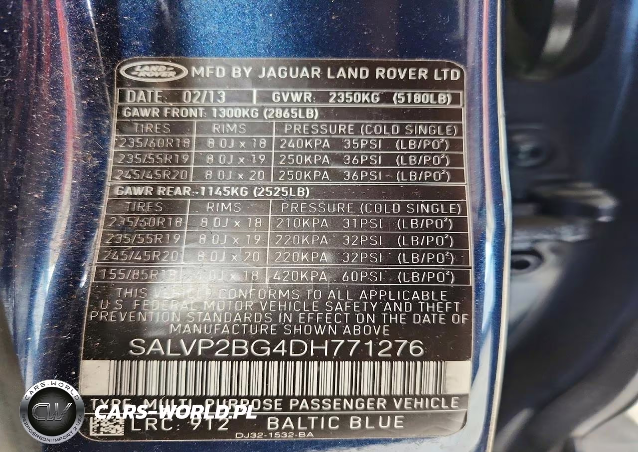 2013 Land Rover Range Rover Evoque Pure Plus VIN:SALVP2BG4DH771276 - 13