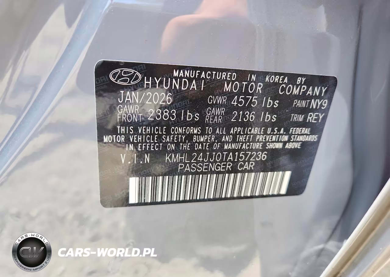 2026 Hyundai Sonata Hybrid Blue VIN:KMHL24JJ0TA157236 - 12
