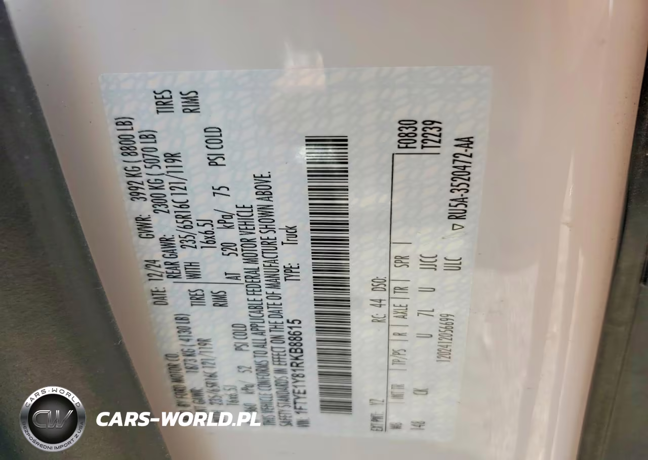 2024 Ford Transit 150 Delivery Van VIN:1FTYE1Y81RKB88615 - 13