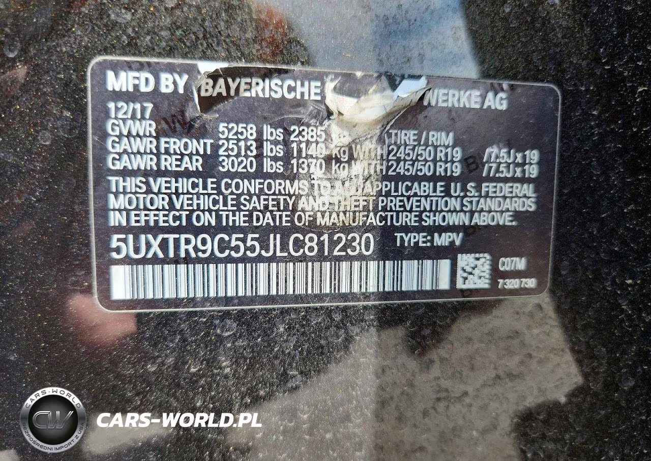 2018 BMW X3 xDrive30I VIN:5UXTR9C55JLC81230 - 14