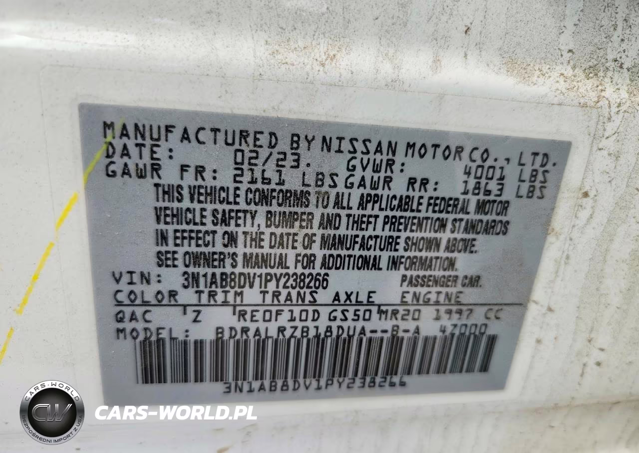 2023 Nissan Sentra Sr VIN:3N1AB8DV1PY238266 - 12