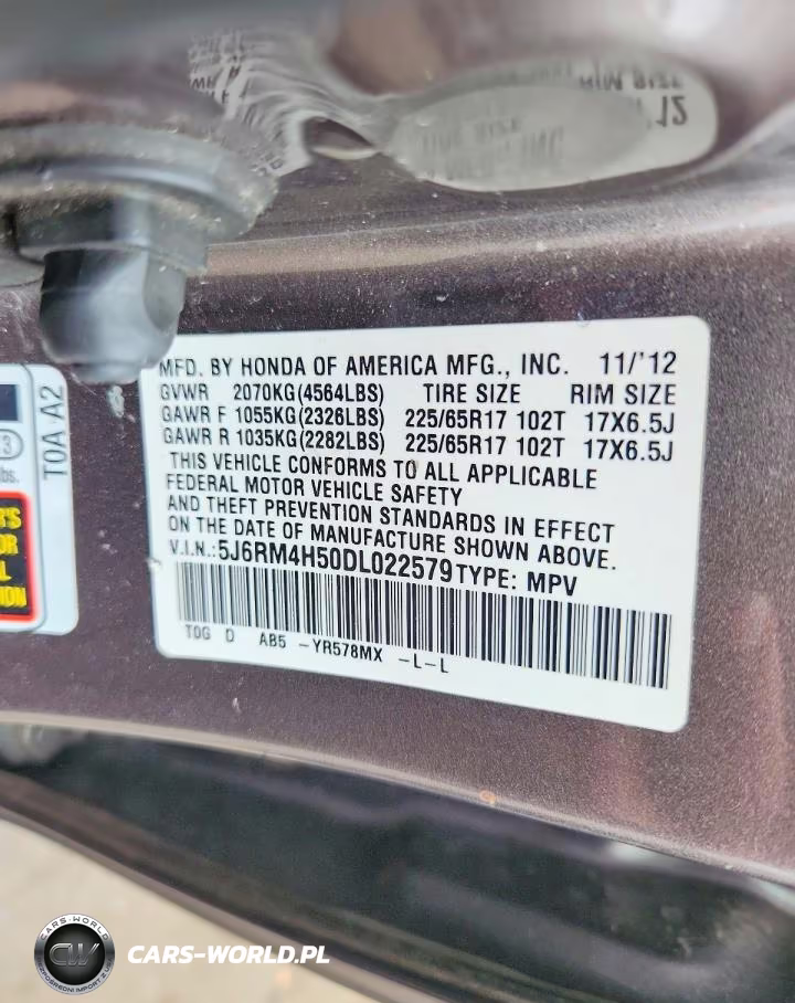 2013 Honda Cr-V Ex VIN:5J6RM4H50DL022579 - 10