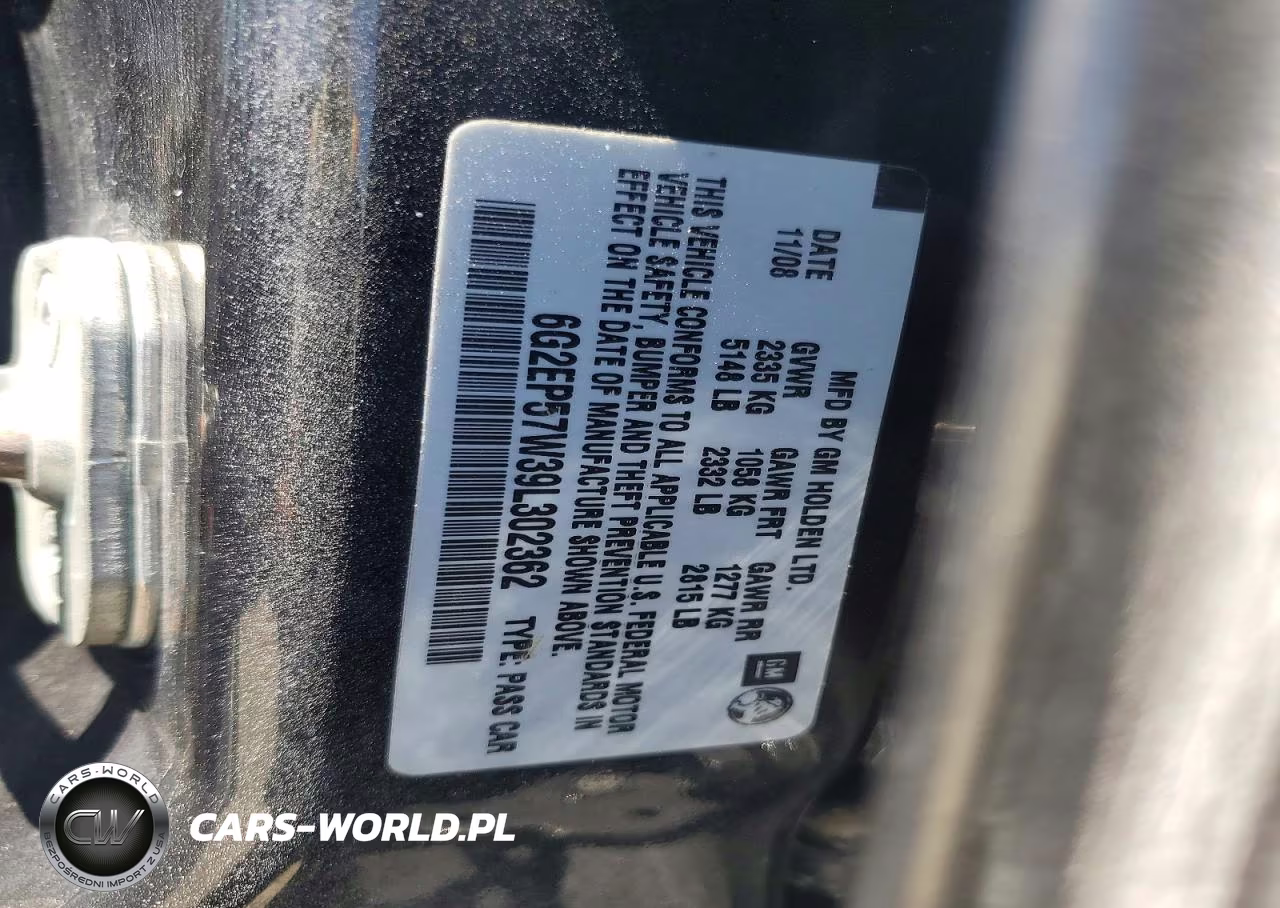 PONTIAC G8 GXP VIN:6G2EP57W39L302362 - 12